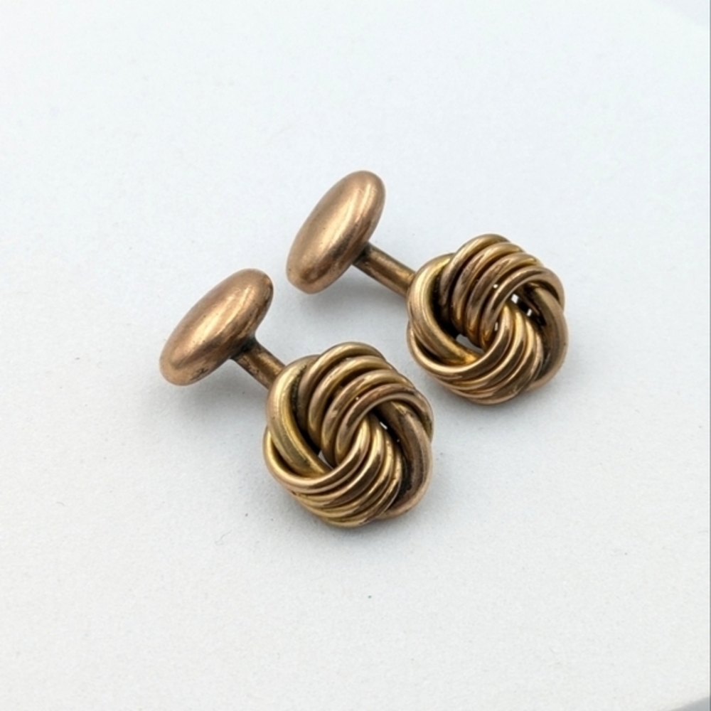 Antique gold filled knot cufflinks